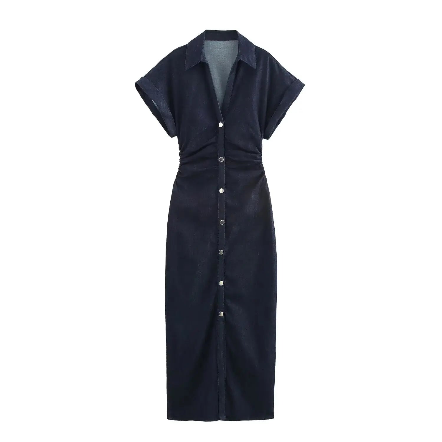 VALORIA | Women’s breathable denim midi shirt dress for all-day comfort and effortless style