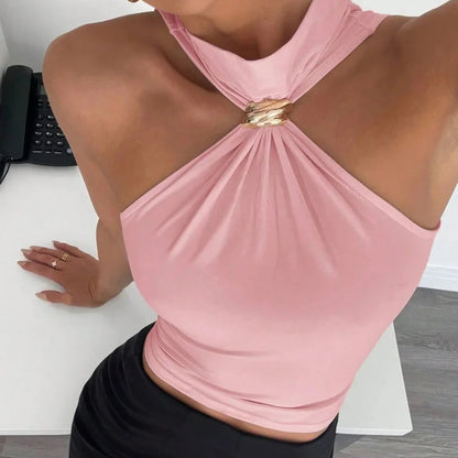 VALORIA | Women’s breathable halter neck crop top for holidays, weekends and everyday wear