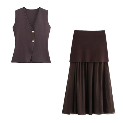 VALORIA | Women’s breathable knit skirt set for all-day comfort and effortless elegance