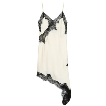 VALORIA | Women’s breathable lace asymmetric slip dress for elegant all-day comfort