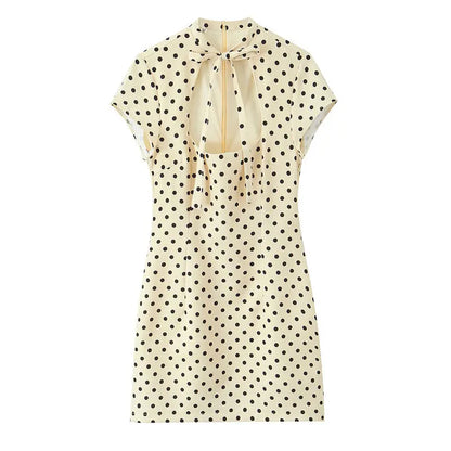 VALORIA | Women’s breathable polka dot bow mini dress for all-day comfort in warm weather
