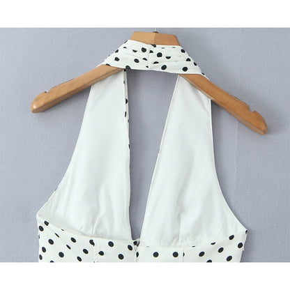 VALORIA | Women’s breathable polka dot halter mini dress for all-day comfort in warm weather