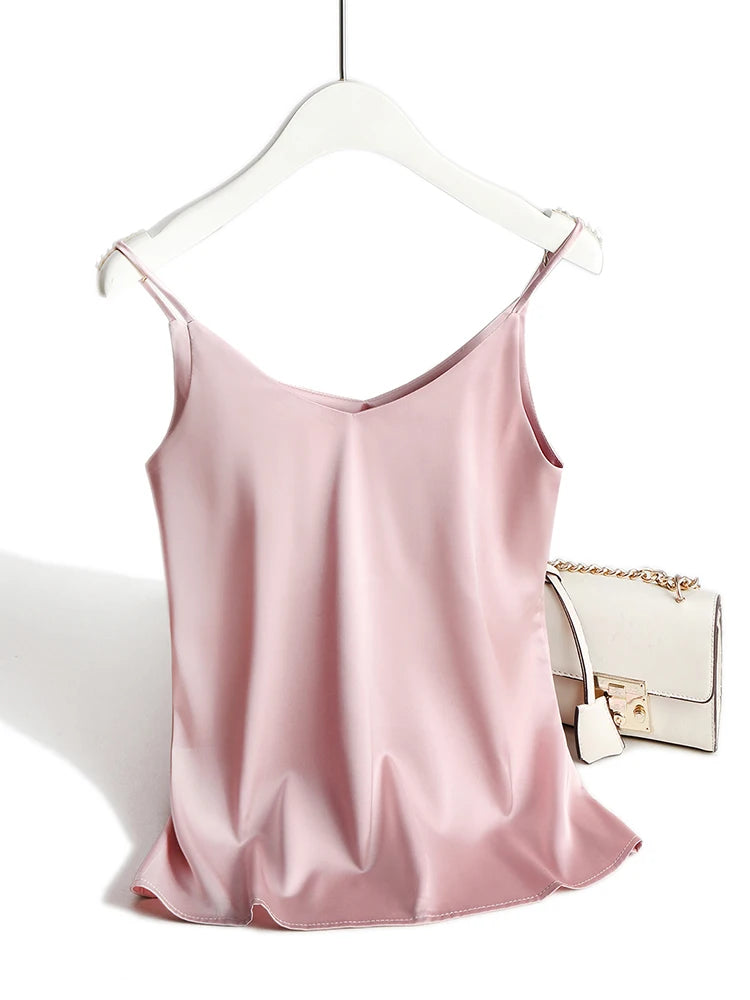 VALORIA | Women’s breathable satin halter cami top for warm-weather comfort