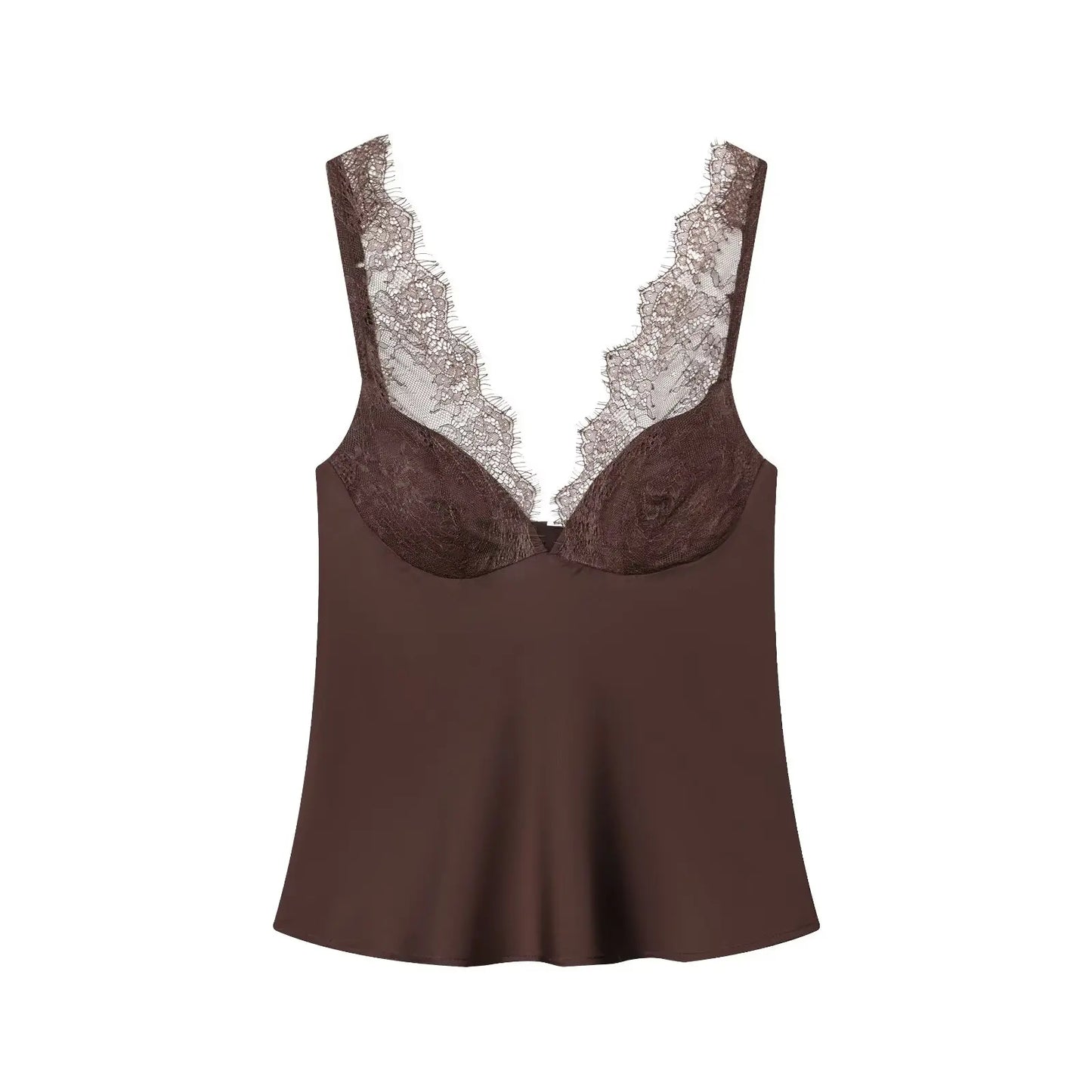 VALORIA | Women’s breathable satin lace V-neck blouse with flattering relaxed fit