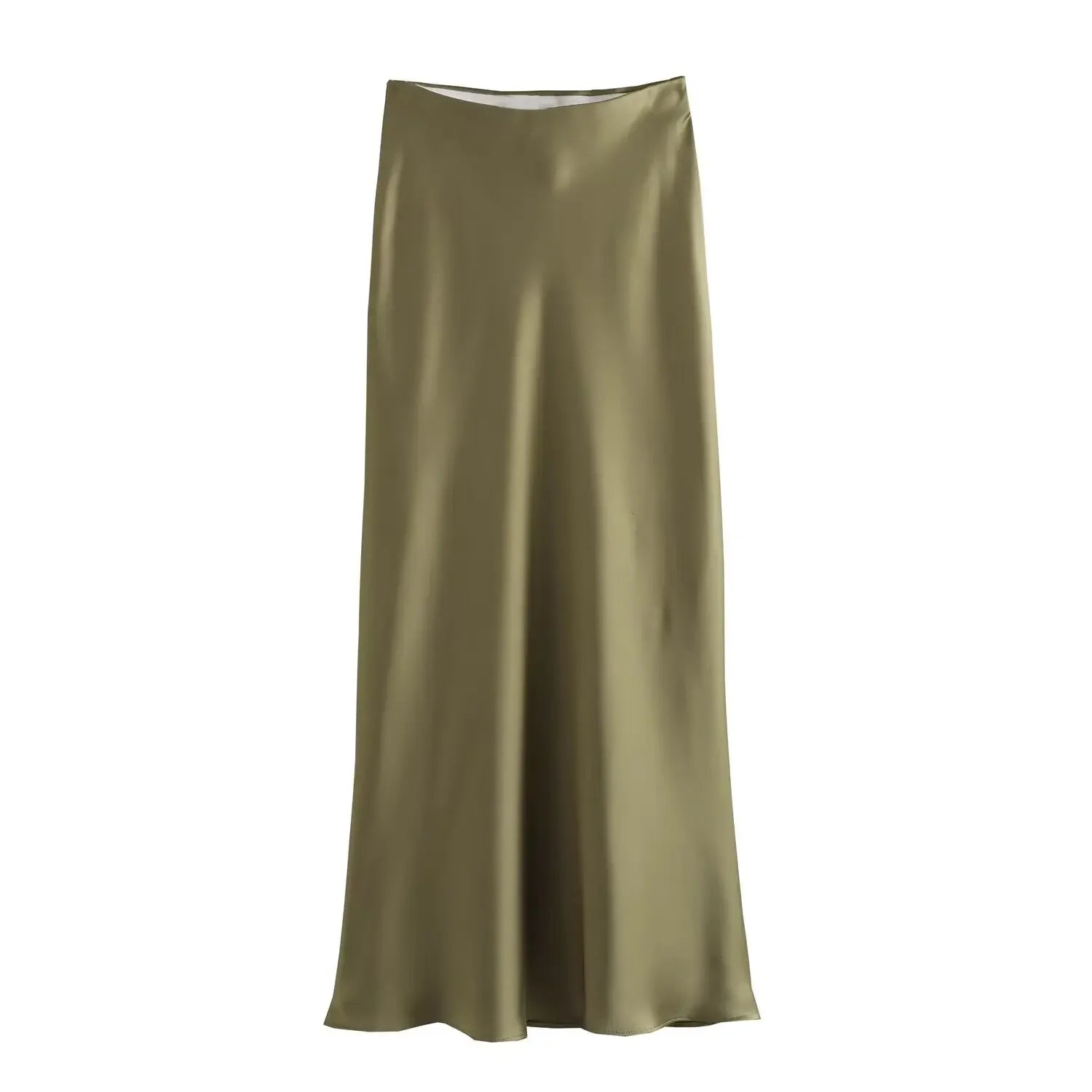 VALORIA | Women’s breathable satin midi skirt for effortless all-day comfort and sophistication