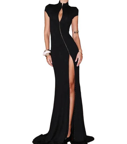 VALORIA | Women’s chic buckle bodycon maxi dress with flattering fitted design