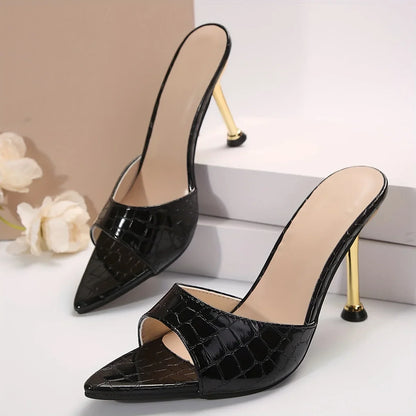 VALORIA | Women’s chic crocodile embossed heels perfect for parties, dinners and special occasions