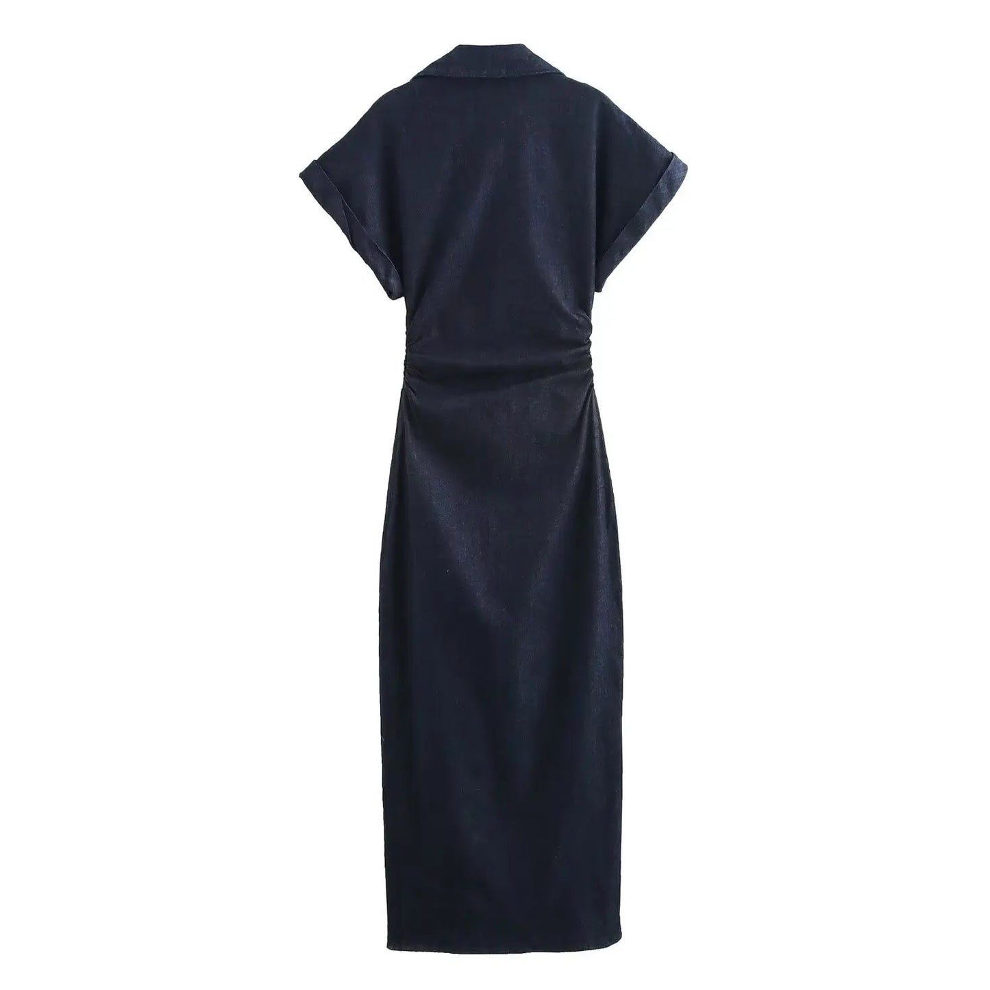 VALORIA | Women’s chic denim midi shirt dress perfect for everyday wear and brunch outings