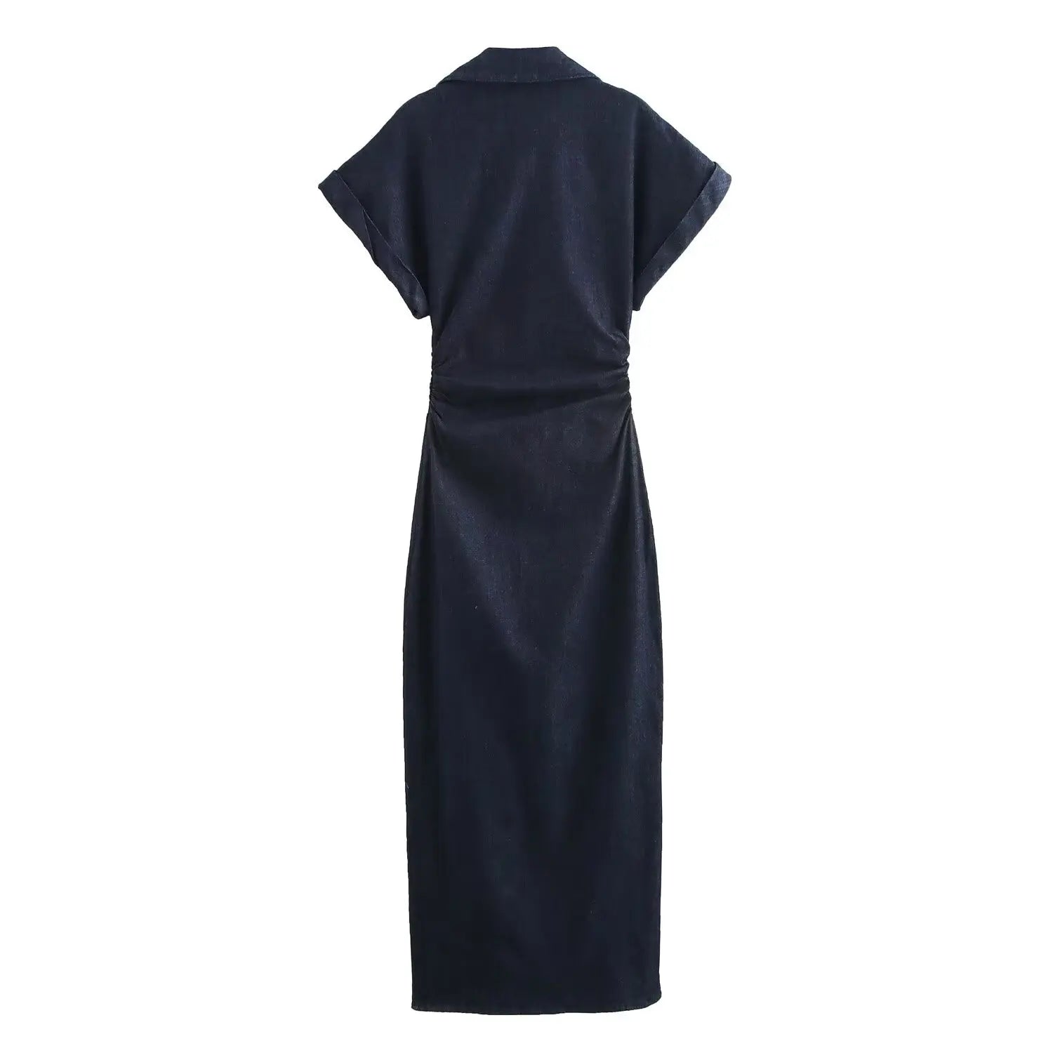 VALORIA | Women’s chic denim midi shirt dress perfect for everyday wear and brunch outings
