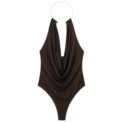VALORIA | Women’s chic halter neck bodysuit for holidays, date nights and special occasions