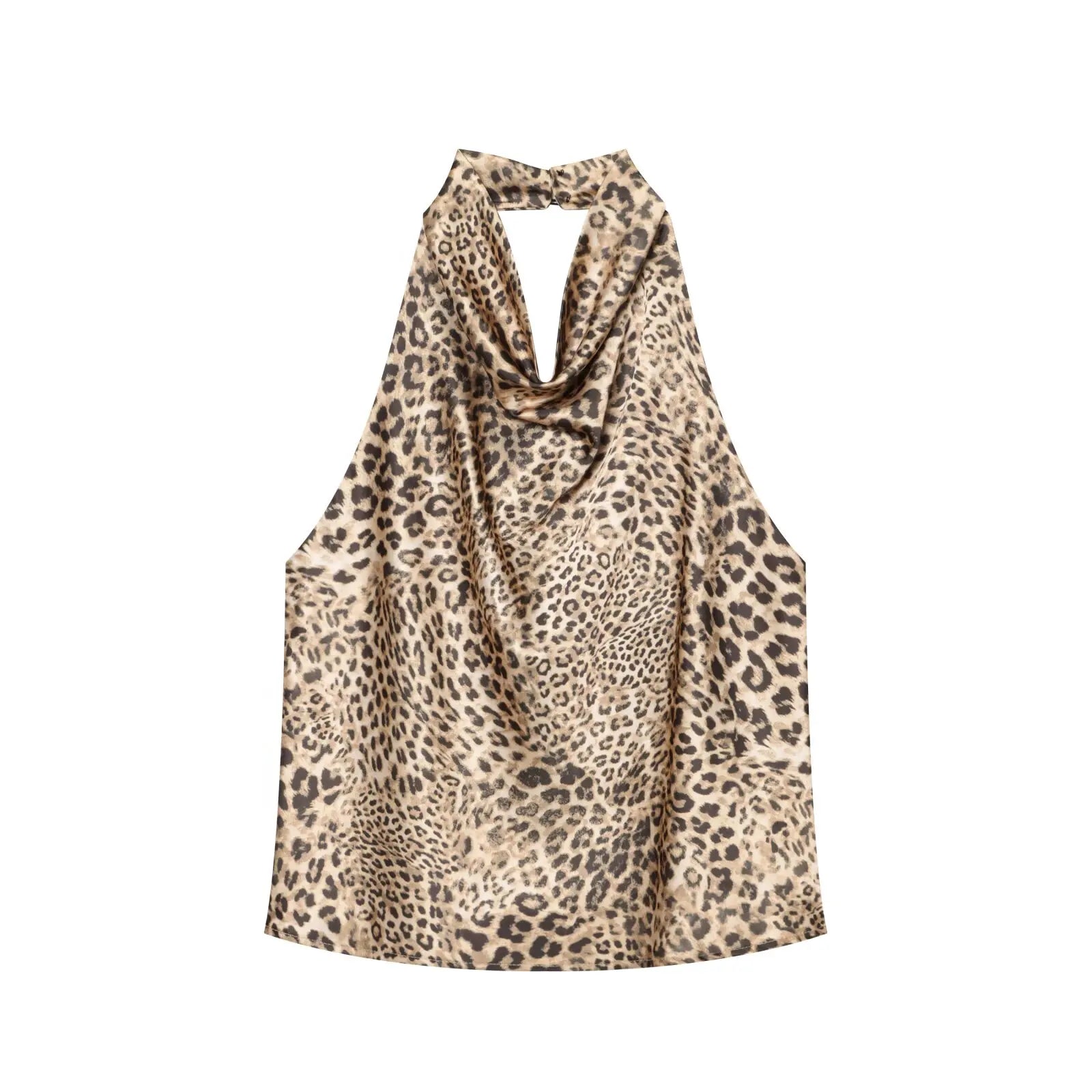 VALORIA | Women’s chic halter neck satin top offering a flattering draped silhouette