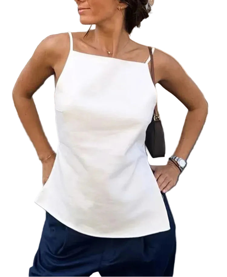 VALORIA | Women’s chic lace-up camisole pairing beautifully with jeans, skirts and tailored trousers