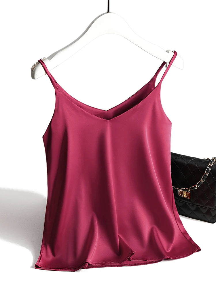 VALORIA | Women’s chic satin halter cami top perfect for summer vacations and weekends