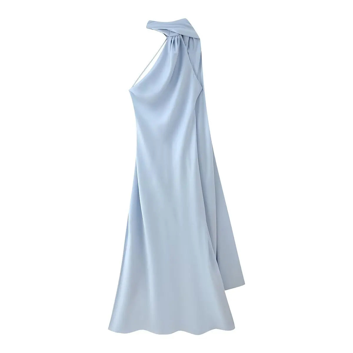 VALORIA | Women’s chic satin halter dress perfect for galas, cocktail parties and formal occasions