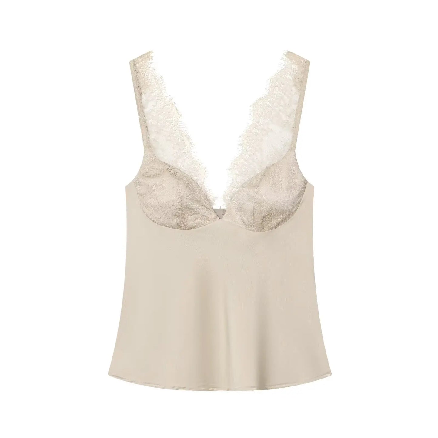 VALORIA | Women’s chic satin lace V-neck blouse for parties, dinners and special occasions