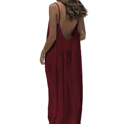 VALORIA | Women’s chic strapless backless maxi dress with elegant flowing design