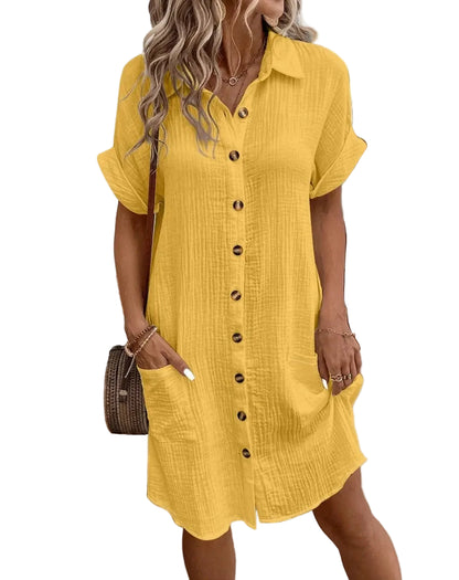 VALORIA | Women’s chic vintage-inspired linen dress pairing beautifully with sandals and flats