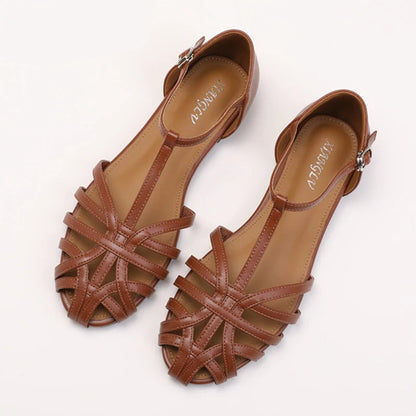 VALORIA | Women’s comfortable cross strap flat sandals casual wear