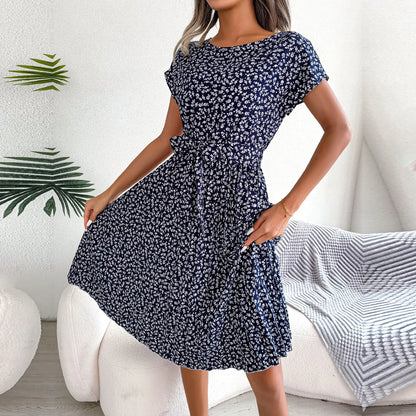 VALORIA | Women’s comfortable floral pleated A-line maxi dress with lightweight breathable 