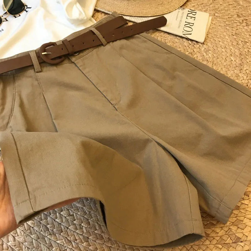 VALORIA | Women’s comfortable high-waisted cotton shorts pairing perfectly with tops and blouses