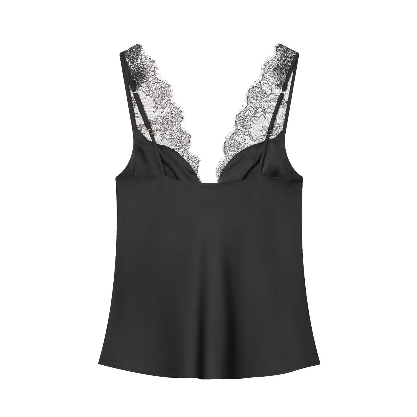 VALORIA | Women’s comfortable lace splice V-neck cami top with lightweight fabric