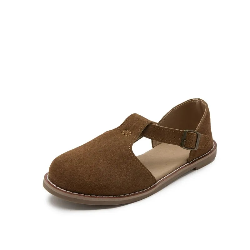 VALORIA | Women’s comfortable leather hollow flat sandals summer wear