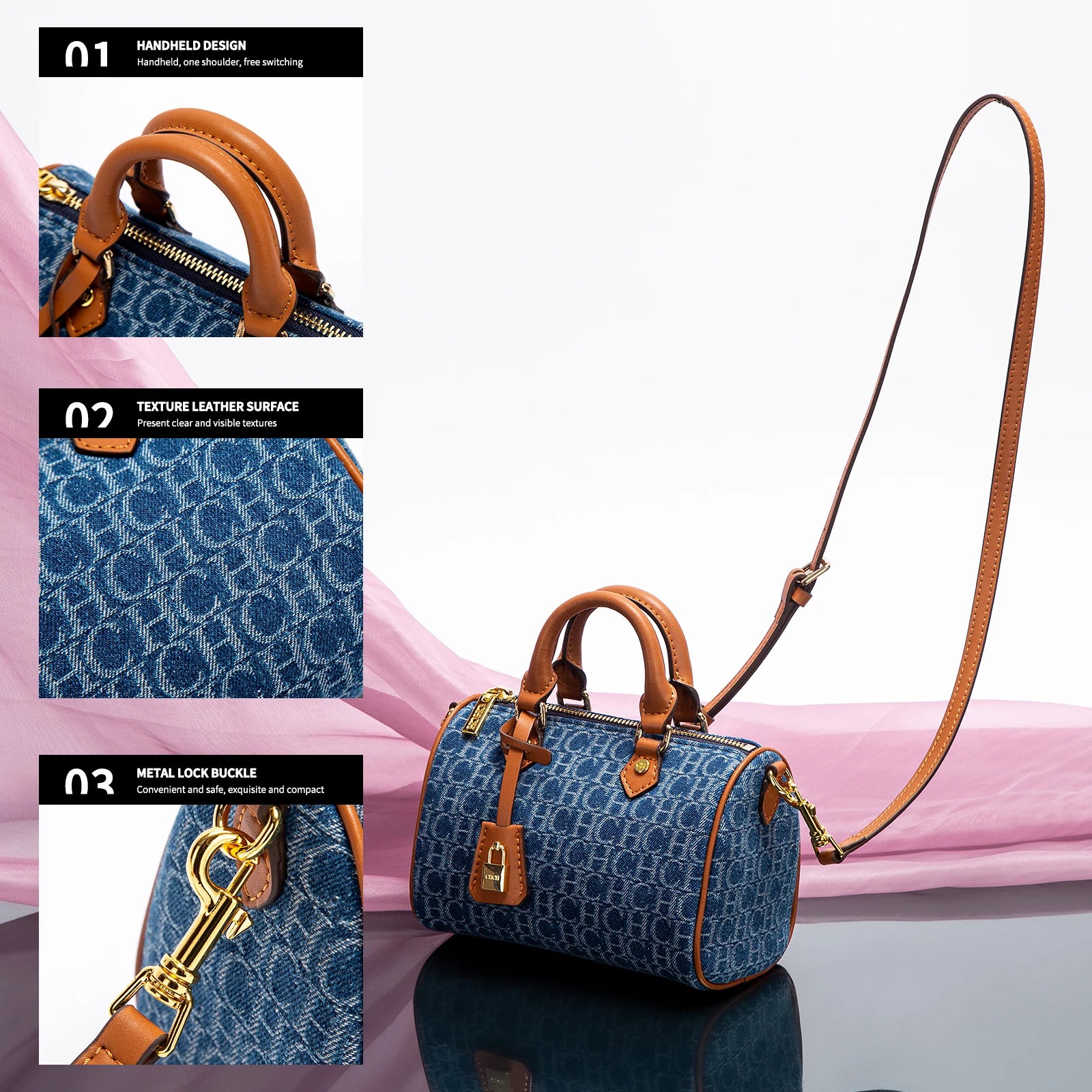 VALORIA | Women’s comfortable patchwork pillow shoulder bag soft texture