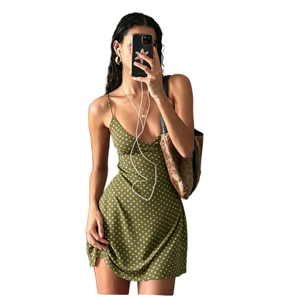 VALORIA | Women’s comfortable polka dot sleeveless dress with lightweight breathable fabric