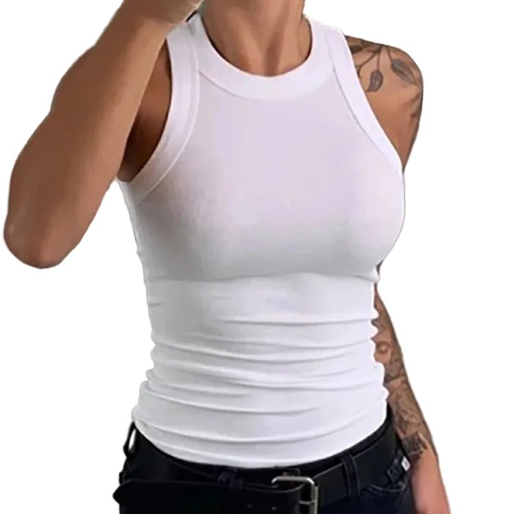 VALORIA | Women’s comfortable ribbed round neck tank top with breathable lightweight fabric