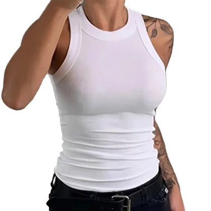 VALORIA | Women’s comfortable ribbed round neck tank top with breathable lightweight fabric
