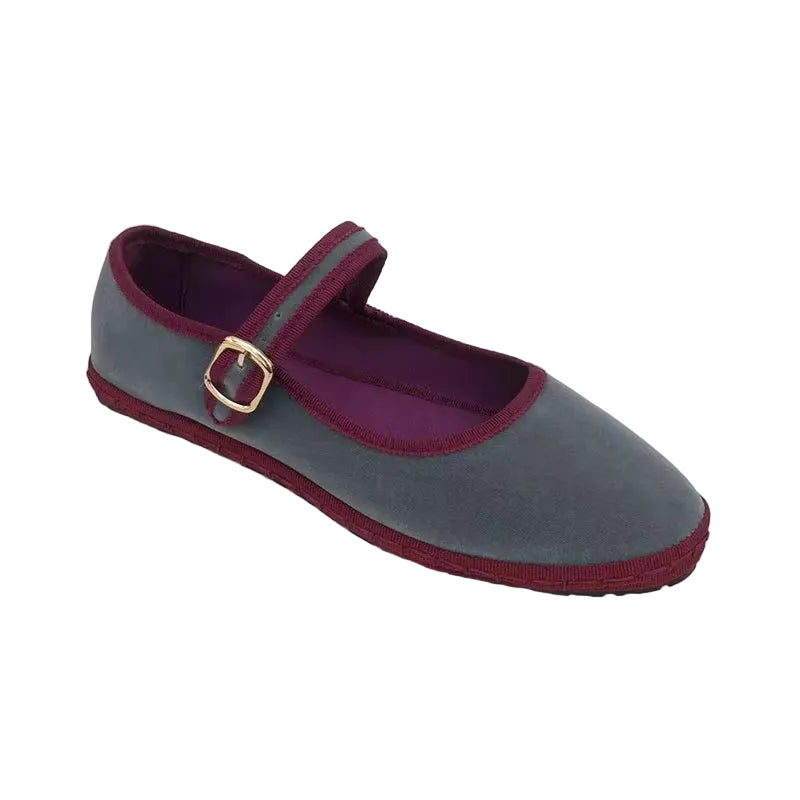 VALORIA | Women’s comfortable velvet Mary Jane flats soft velvet finish