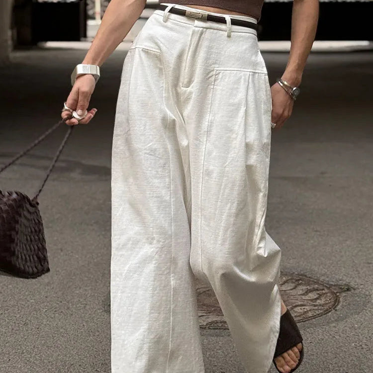 VALORIA | Women’s cotton linen wide leg pants