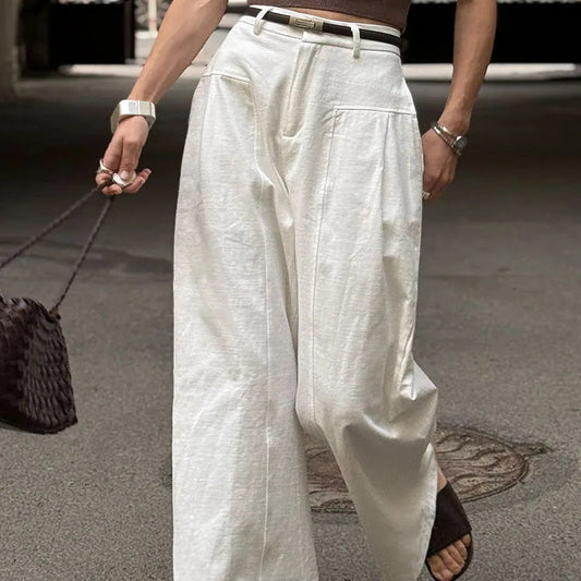 VALORIA | Women’s cotton linen wide leg pants