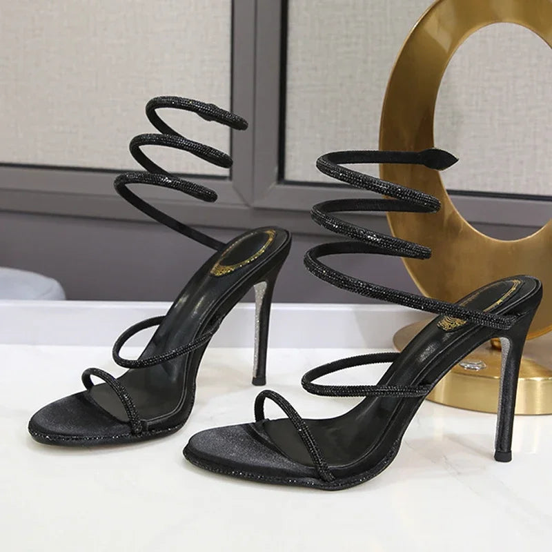 VALORIA | Women’s crystal ankle strap heels