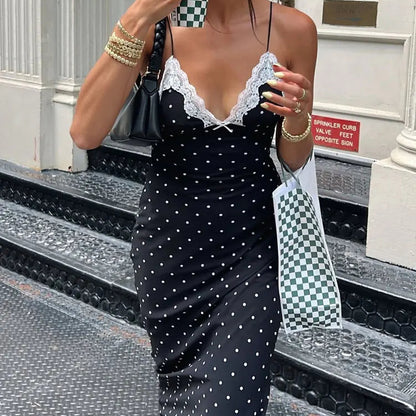 VALORIA | Women’s elegant backless halter maxi dress with flowing silhouette