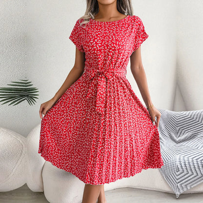 VALORIA | Women’s elegant floral pleated A-line maxi dress 