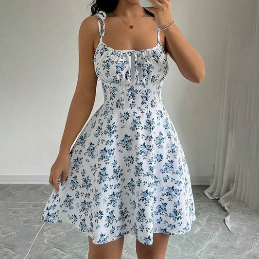 VALORIA | Women’s elegant floral summer sundress with lightweight flowing fabric