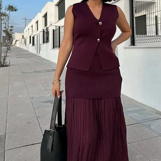 VALORIA | Women’s elegant knit skirt set