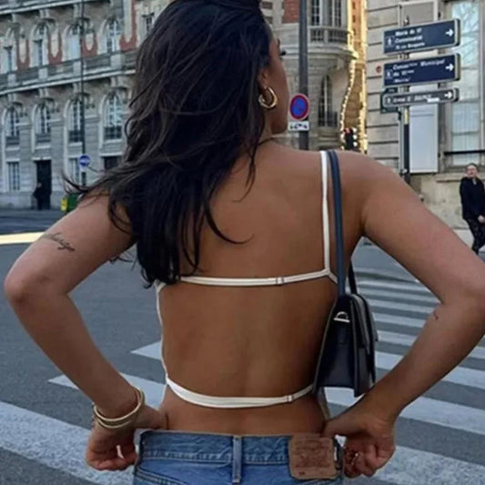 VALORIA | Women’s elegant lace-up backless camisole with adjustable straps