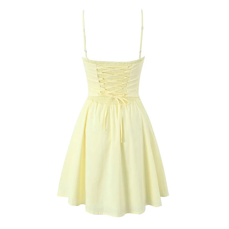 VALORIA | Women’s elegant lace-up fit and flare dress with flattering silhouette
