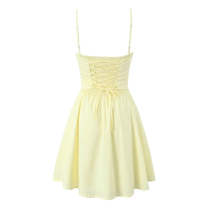 VALORIA | Women’s elegant lace-up fit and flare dress with flattering silhouette