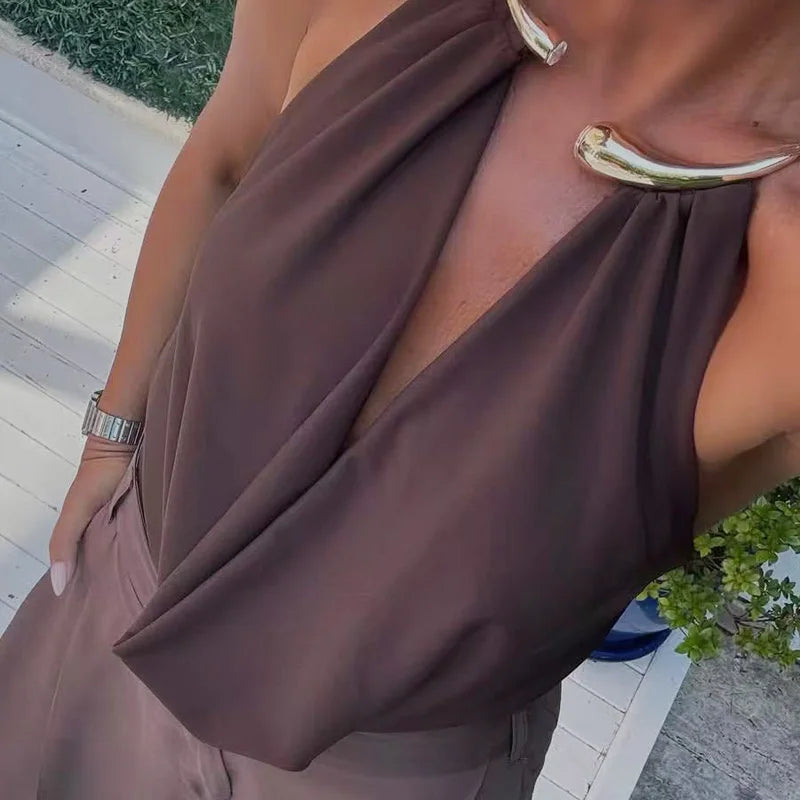 VALORIA | Women’s elegant open-back bodysuit for summer, parties and evening wear