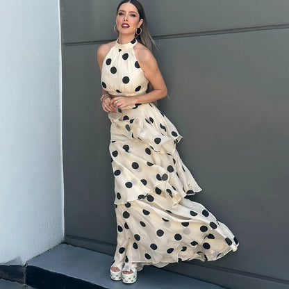VALORIA | Women’s elegant polka dot 2-piece dress set with matching coordinated style