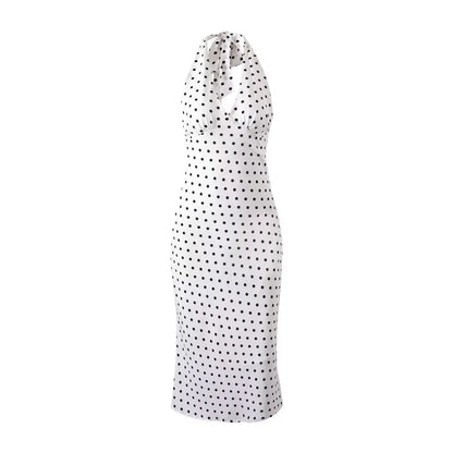 VALORIA | Women’s elegant polka dot halter dress with timeless vintage-inspired style