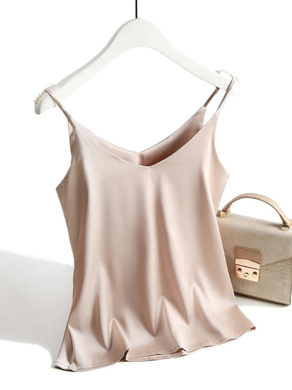 VALORIA | Women’s elegant satin halter cami top with silky finish