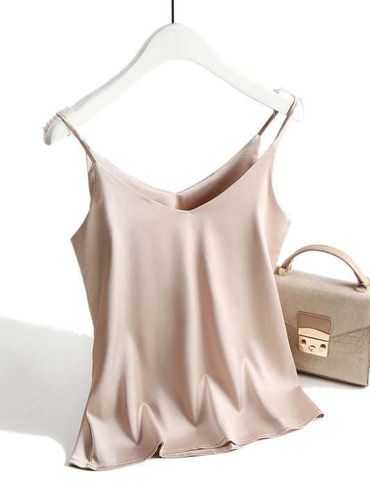 VALORIA | Women’s elegant satin halter cami top with silky finish