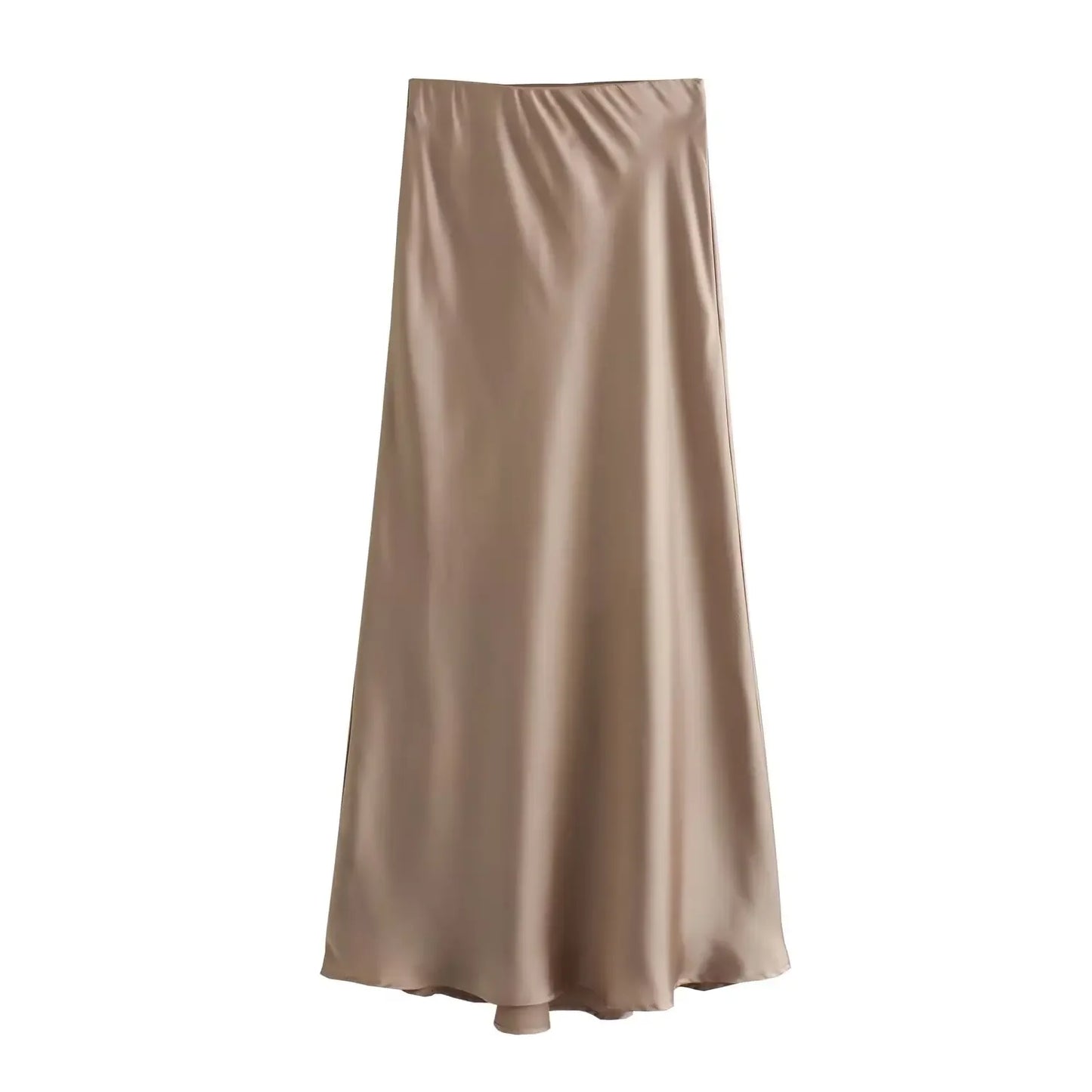 VALORIA | Women’s elegant satin midi skirt ideal for weddings, parties, holidays and evening events