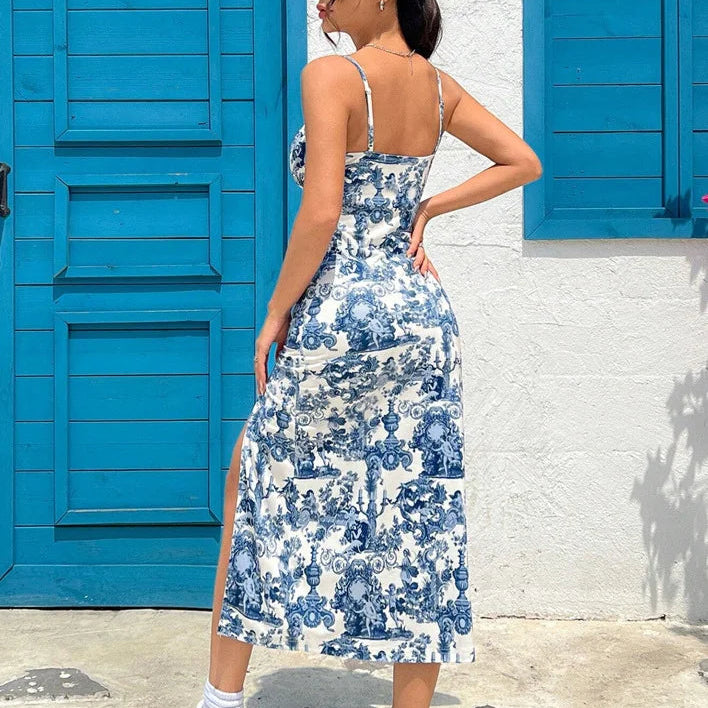 VALORIA | Women’s elegant strapless wrap maxi dress with flowing silhouette