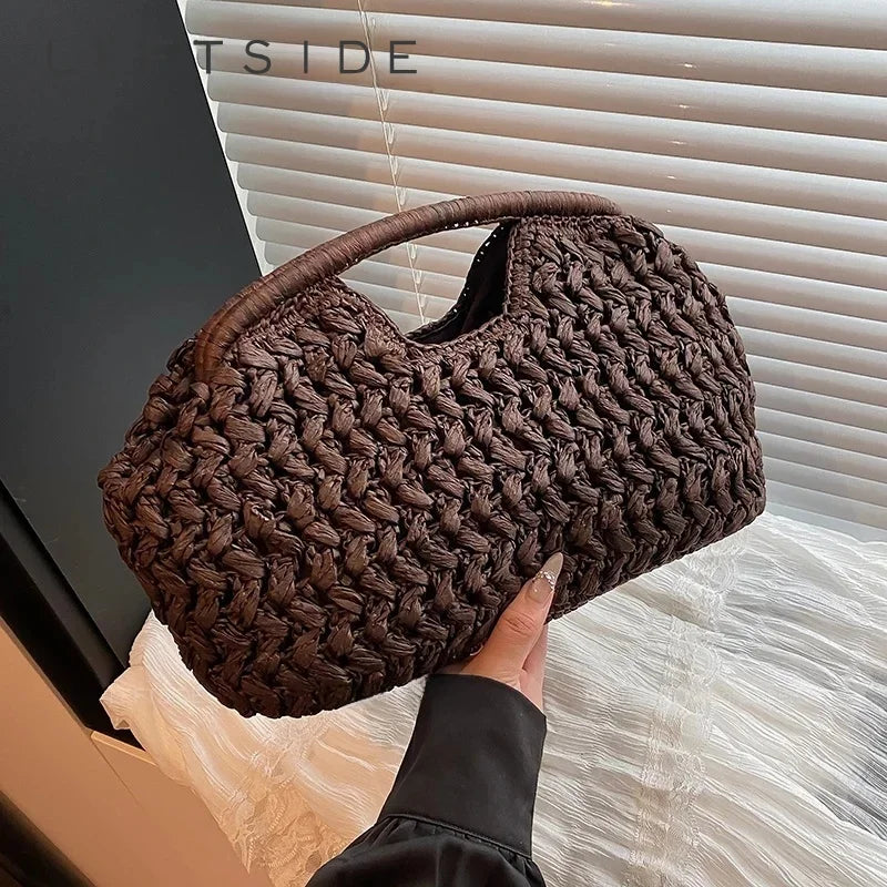 VALORIA | Women’s elegant straw shoulder bag pairing beautifully with summer dresses and sandals