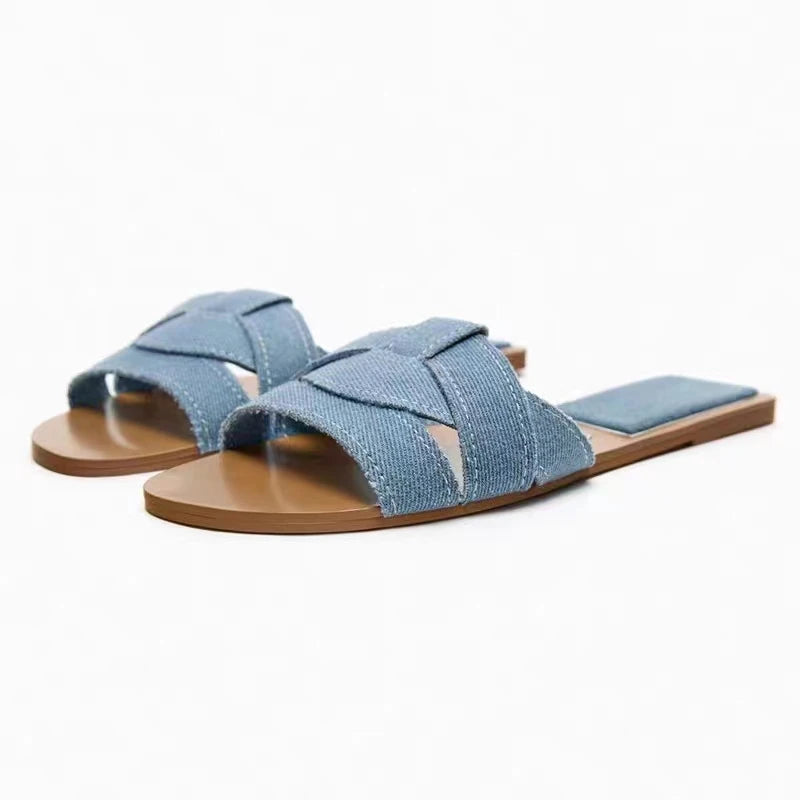 VALORIA | Women’s fashionable T-strap slide slippers summer outfit